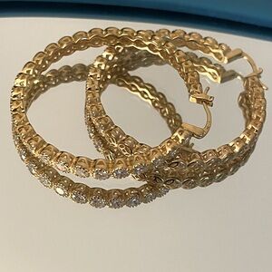 Mini Gold and Rhinestone Hoop